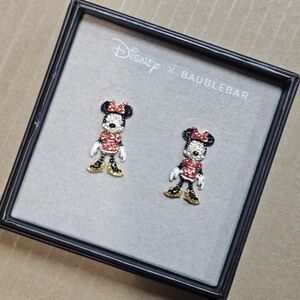 Disney Baublebar Minnie Mouse Sparkling Post Earrings  NWT